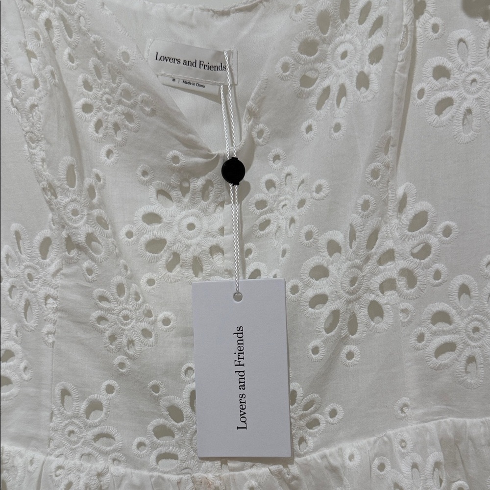 Lovers + Friends White Eyelet Ruffle Mini Dress - Picture 2 of 5